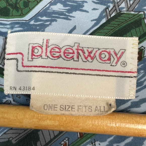 Pleetway Kimono Robe Mens One Size Blue Green Excellent Japanese Village Vintage - Picture 5 of 7